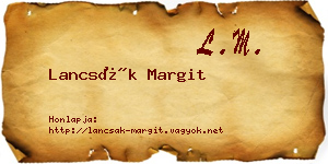 Lancsák Margit névjegykártya